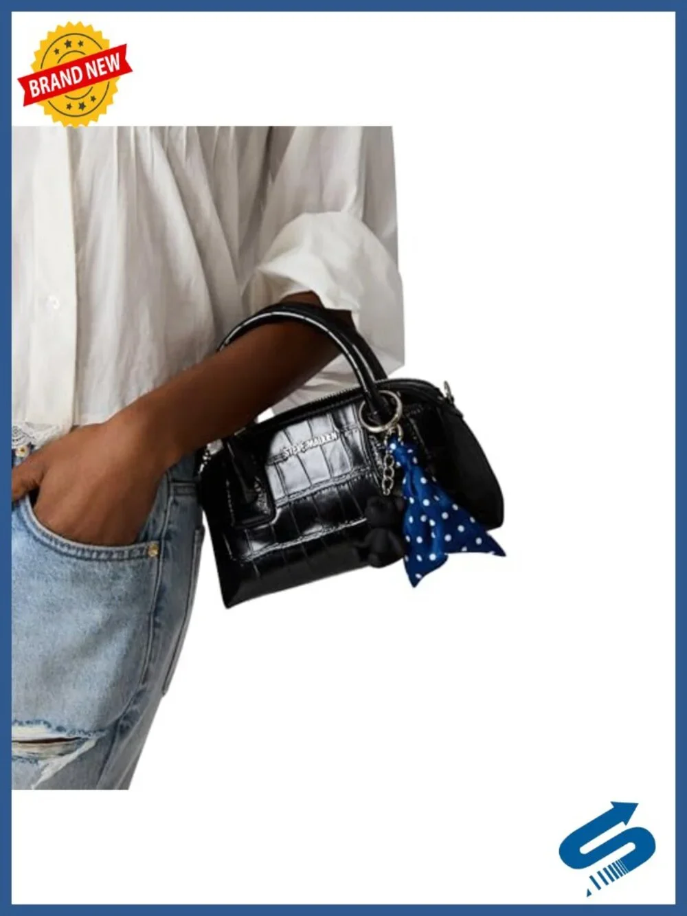 Small Dome Crossbody Bag With Detachable Scarf